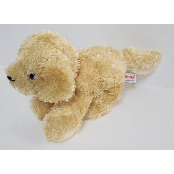 Vintage Aurora Floppy Puppy Dog Golden Spotted Blend Plush Bean Bag Stuffed Anim - Picture 4 of 8